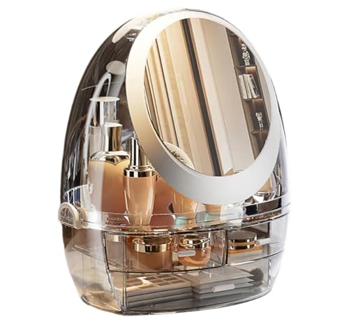 Consejos para Comprar Espejo Con Cajones de esta semana. 47 Organizador de Maquillaje con Espejo giratorio y cajones-organizador de cosmeticos grande para tocador, ideal para guardar maquillaje, brochas y skincare.