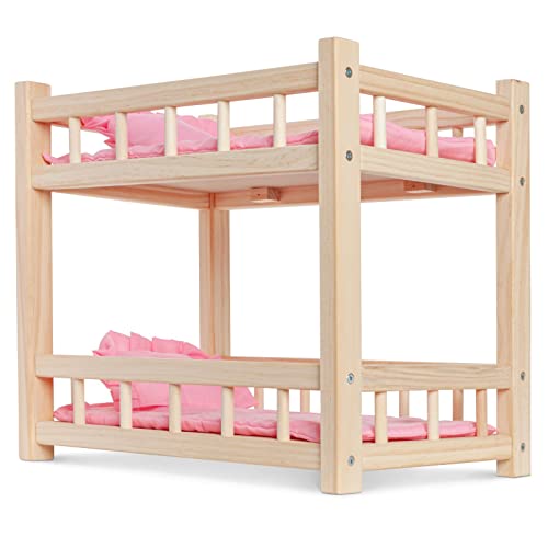 Cama Litera de Madera para Muñecas - Cama para Muñecas hasta 36 cm - Juego Creativo con Muebles de Muñeca - imagen 2