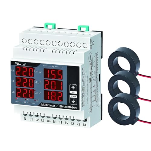 Multímetro digital EM-60D-DIN trifásico para control de motores e instalaciones 3