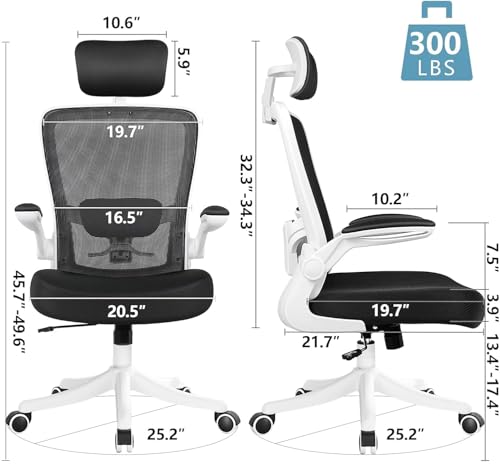 Cadeira Para Escritório, Presidente Giratória, Design Ergonômico, Encosto de Cabeça Ajustável (Preta