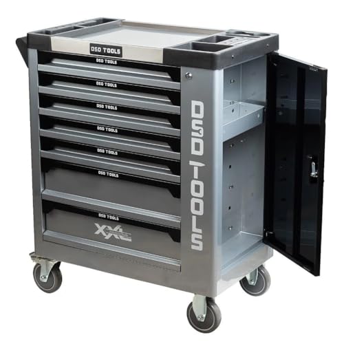 DSD TOOLS Steel Tool Chest Trolley Cabinet Fully Loaded Workshop Tool Box on Castors with Lockable Storage and Easy Mobility (Silver) - Image 7