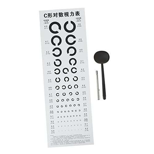 GLEAVI 2sätze Vision Chart Mit Teleskopischer Stange Für Präzise Sehtests Teilig Inkl Abdeckplatte Und C- Chart Für Erwachsene Klare Druckqualität Einfach Aufzuhängen