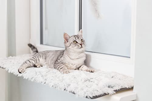 Trixie rutschfeste und besonders weiche Liegematte für Katzen Harvey FÜR FENSTERBANK, 90 × 28 cm, WEIß-SCHWARZ - 38041