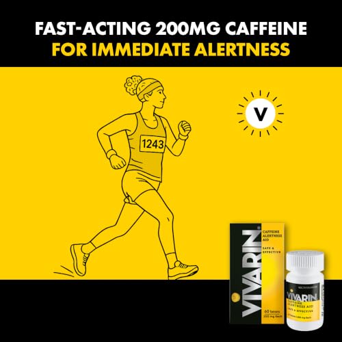 Image of Vivarin, Caffeine Pills 200mg Caffeine per Dose, Safely and Effectively Helps You Stay Awake, No Sugar, Calories or Hidden Ingredients, Energy Supplement, 40 Tablets