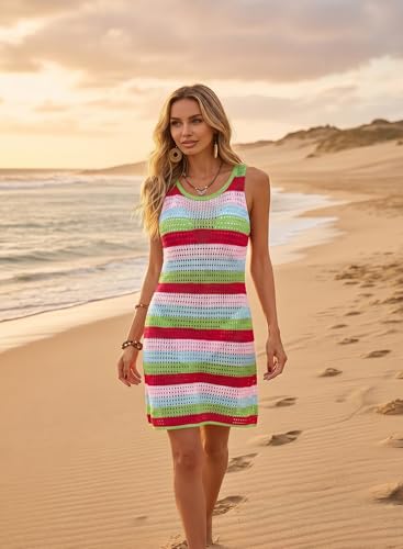 Image of Cakulo Women's Crochet Beach Cover Up Boho Floral Dress