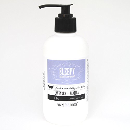 Lavender+Vanilla Fresh, Nourishing & Moisturizing Aloe Lotion 'Sleepy' - 99% Natural & Paraben Free - Perfect For Dry Hands, Face and Body HANDMADE IN THE U.S.A.