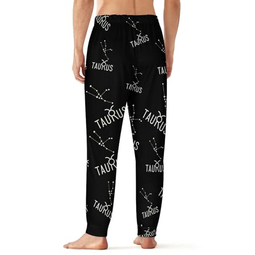 Taurus Constellation Soft Mens Pajama Pants Sleepwear Warm Lounge Sleep PJ Bottoms with Pockets2
