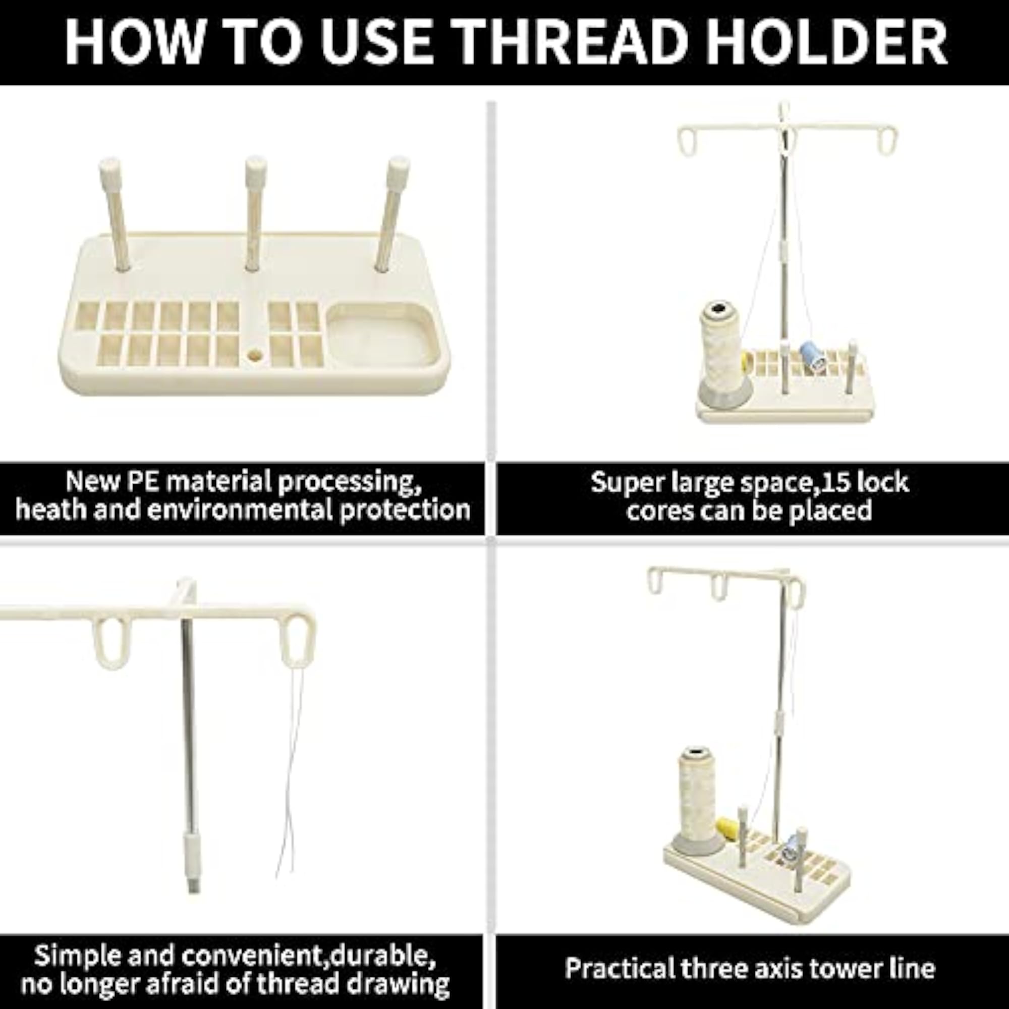 2 Pack Thread Holders for Sewing & Embroidery