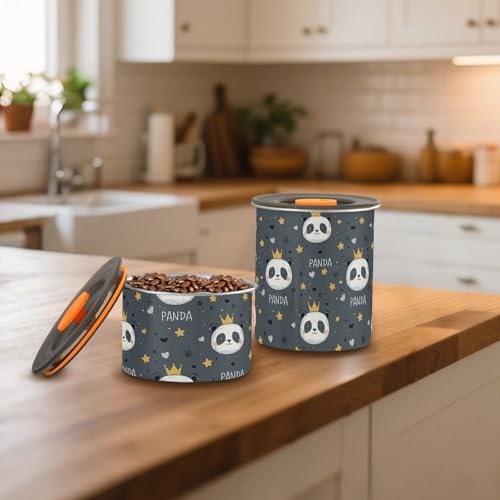 Contenedor para café color blanco con diseño de panda de acero inoxidable miniatura 7