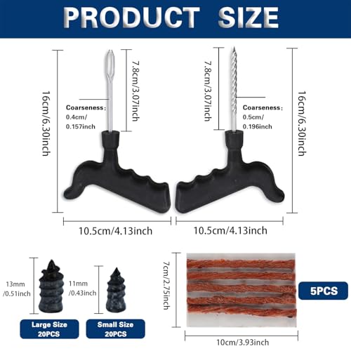 Image of Tire Repair Nail Vacuum Tire Repair Kits Tire Screws Plug Fast Tool Self-Service Suitable for Car Motorcycle Jeep Tire Puncture Repair (50Pcs)