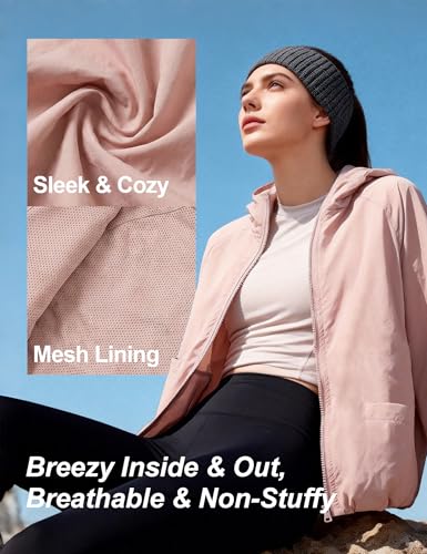 Image of Venzina Women's Loose- Fit Sun Protection Hoodie -UPF 50+ Ultra-Lightweight Wind-Resistant Jacket with Elegant Color-Block Design, Packable & Quick-Dry for Travel, Hiking & Daily Outdoor