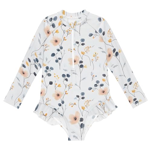Image of Girls One Piece Swimsuits Long Sleeve Swimsuit Zipper Bathing Suits Swimwear