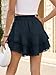 Timormode Ruffle Skorts for Women Summer Boho Flowy Shorts High Waisted Casual Tiered Mini Skirt Lace Golf Tennis Skirts with Shorts Underneath TMS8019 NavyBlue M