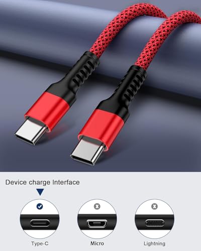 Image of USB C to USB C Cable 3ft for iPhone 17 /16 /15 Charger Cord Fast Charging, 2Pack 60W Type C to Type C Power Cord Car Charger Cable for Apple iPhone 17 /17e /17 Pro /17 Pro Max /Air /16 Pro /16e /15 Plus, iPad