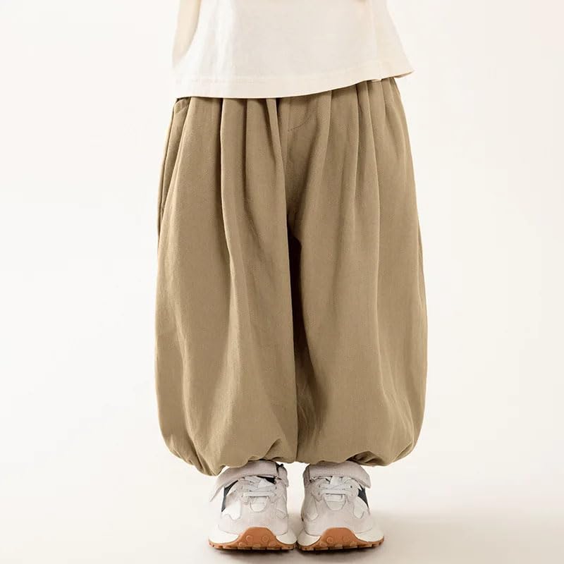 Kids Thin Lantern Pants Solid Loose Harem Pants Comfortable Boys Girls Trousers3