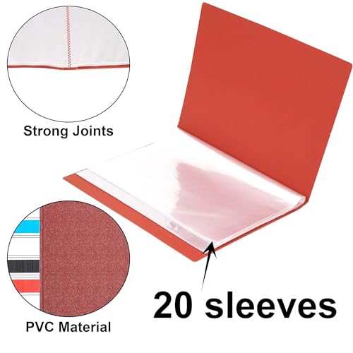 Image of TULMAN A4 Portfolio File with 20 Pockets & Clear Plastic Sleeves - Document Organizer for Music Sheets, Artwork, and Drawings (Color May Vary)