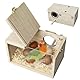 Wellensittich Nistkasten, 19.5x12x12cm Vogelnest Brutkasten, Vogelhaus Holz, Vogelzuchtbox Transparentes Design, Natürliche Vogel zuchtbox Loch Links für Liebevogel Ellensittich Sittich Fink