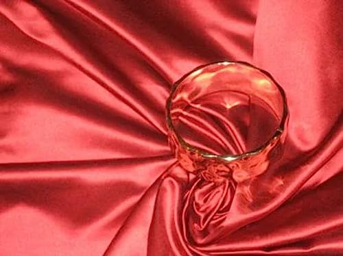 Satin de soie rouge vif de qualité supérieure en grande largeur 147 cm