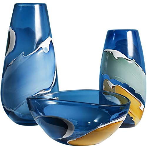 Jarrones Decorativos Modernos Cristal Turquesa Marca 