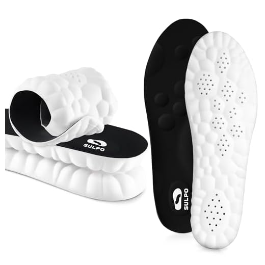 SULPO SPORT Plantillas memory foam para deporte, trabajo y uso diario - Plantillas fascitis plantar - Plantillas ortopédicas transpirables, amortiguadoras y ligeras - 43-44 / XL - Negro