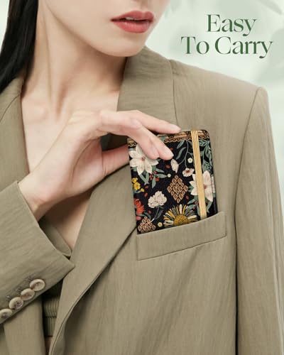 Image of Slohif Checkbook Cover for Personal Duplicate Checks - Women Check Cover Book Wallet Holder Brown Sunflower White Lily Faux Leather Top Side Tear
