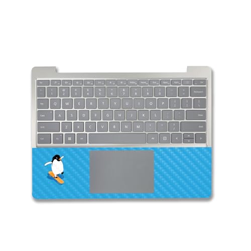 Image of MightySkins Carbon Fiber Skin Compatible with Microsoft Surface Laptop Go 3 (2023) Full Wrap Kit - Skater Penguin | Protective Durable Textured Carbon Fiber Finish | Made in The USA