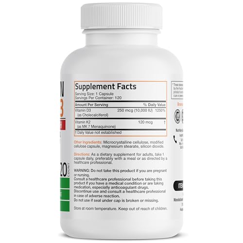 Bronson Extra Strength Vitamin K2 D3