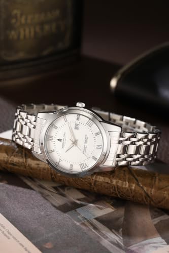 Image of London Fog Regent Collection Analog Quartz Watch for Men with Round Dial and Stainless Steel Strap, Metal Case, Date Display, Luminous Hands & Hour Markers, Water Resistant