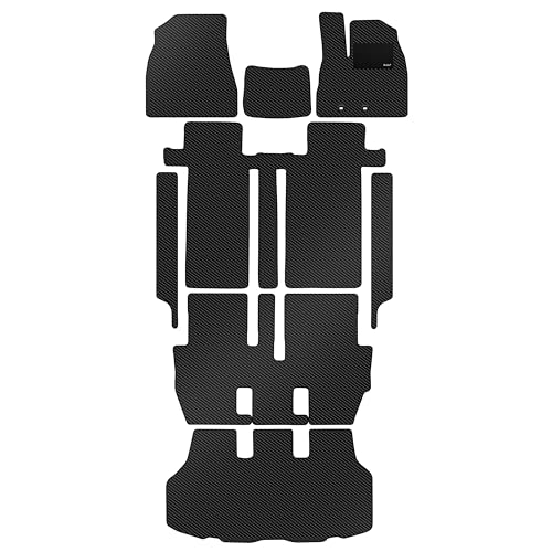 【防水マット】Aviles ノア ヴォクシー エスクァイア 80系 フロアマット + ステップマット + ラゲッジマット(トランクマット)【カーボン柄】(06:エスクァイアGi 8人)