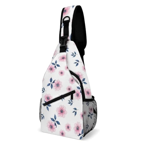 Sac de poitrine ultra léger au motif fleurs avec sangle crossbody réglable