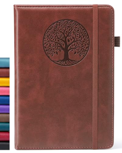 BIYUNRO Lined Journal Notebook for Women & Men Hardcover Leather Journals for Writing Diary Journaling Bible Work & Travel A5 (Brown)