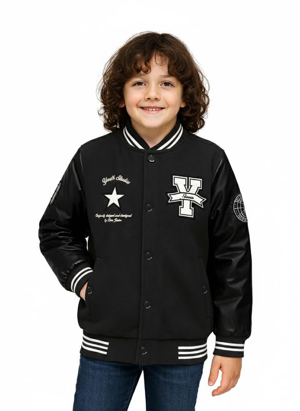 Image of Boys Solid Winter Wear Hooded Puffer Jacket For Kids