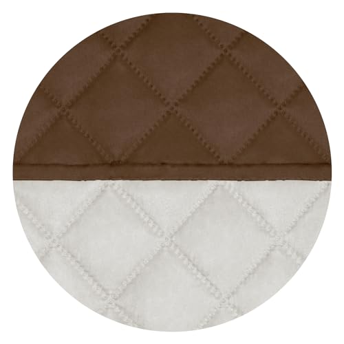 Image of PureFit Reversible Quilted Sofa Cover, Water Resistant Slipcover Furniture Protector, Washable Couch Cover with Non Slip and Elastic Straps for Kids, Dogs, Pets (Sofa, Coffee /Ivory)