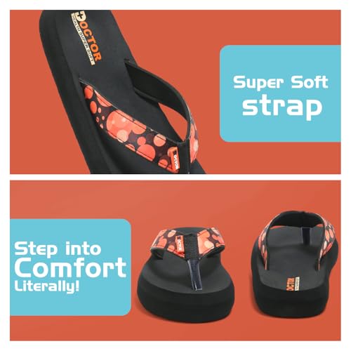 Image of DOCTOR HEALTH SUPER SOFT Women Stylish Printed Flip Flops | Soft Cushioned Everyday Wear Slippers for Women | Lightweight Anti-Slip Casual Thong Sandals