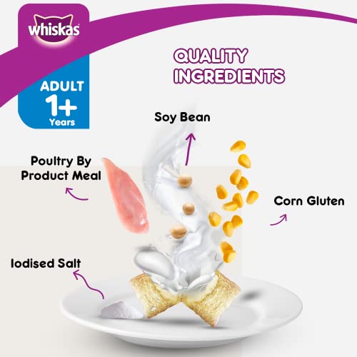 Image of Whiskas Adult (1+ Year) Dry Cat Food Food, Ocean Fish Flavour, 50g
