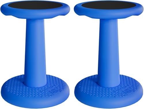 Image of -Dynamic-, Kid Wobble Stool Pair, Wiggle Chair Flexible Seating for Preschool & Elementary Classroom, Improves Focus, Posture & ADHD /ADD-Blue 17.7 Hight' Stools Pack of 2
