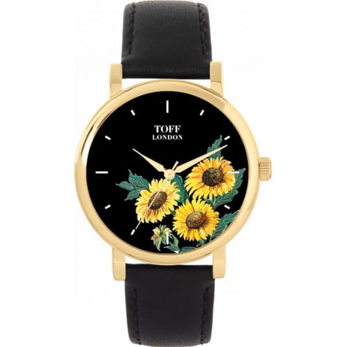 Montre de Luxe Jaune Fleur de Tournesol avec Boîtier 38mm et Mécanisme Quartz
