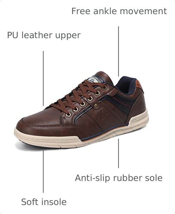 Image of ARRIGO BELLO Mens Casual Shoes Fashion Sneakers Breathable Comfort Classic Lace-Up Low Top Walking Shoes