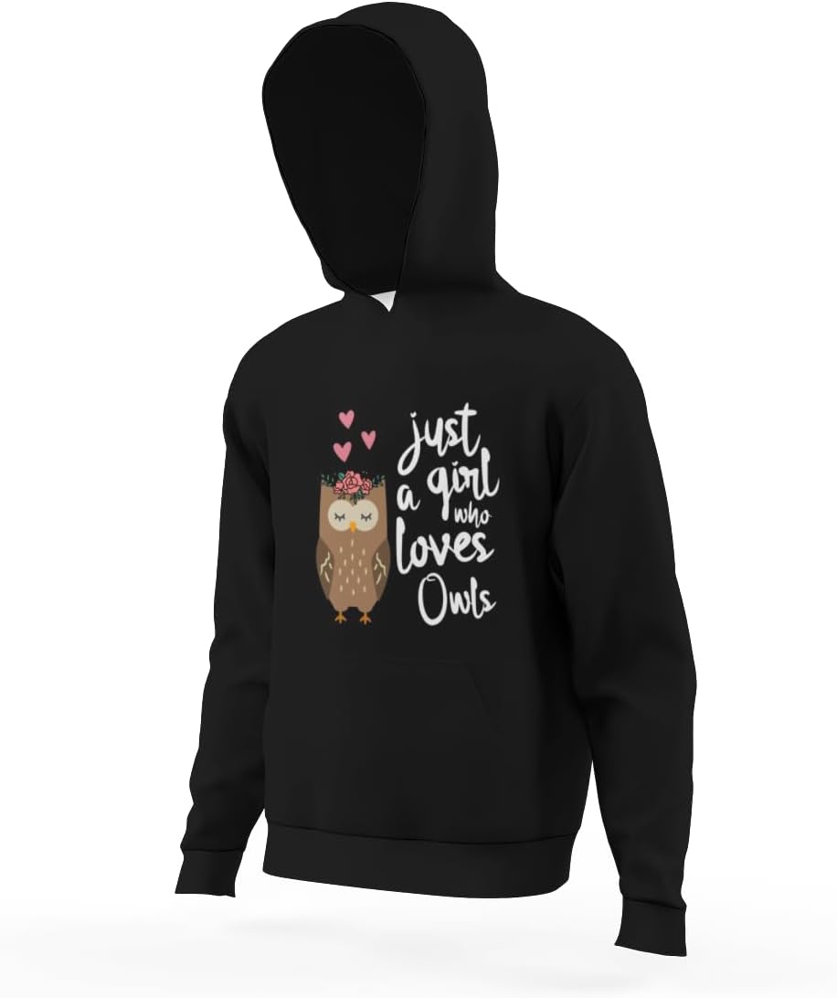 HEAPPER Kids Girl Loves Owls Boys Girls Lightweight Kangaroo Pocket Fleece Hoodies