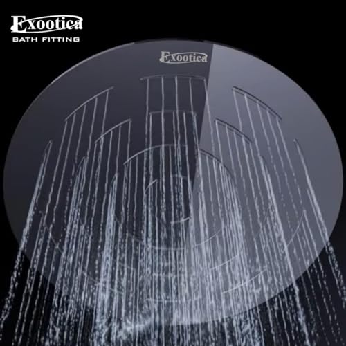 Image of Stainless Steel 304 Shower Head | 1Pc, 8 x 8In Size, Silver | Heavy Metal, Ultra Slim Round Luxury Bathroom Overhead Shower - Maze