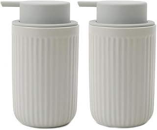 BosilunLife Grey Soap Dispenser Set - 2 Pack 12oz Ceramic Dish Soap Disp...