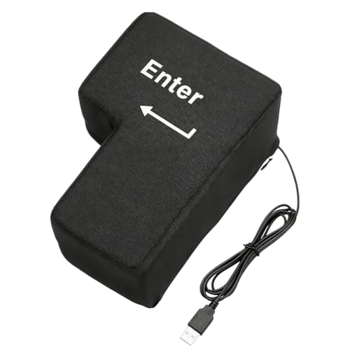 Piashow Bouton d'entrée pour frapper - Coussin de touche d'entrée - Coussin USB anti-compression - Coussin de bureau confortable - Cadeau informaticien - 21 x 15 x 10 cm