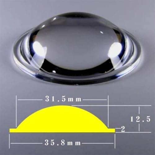 Akrylowe wypukłe soczewki optyczne, przezroczysta powierzchnia, oświetlenie latarki LED, 36 42 45 50 66 mm, 4 sztuki (36 mm)