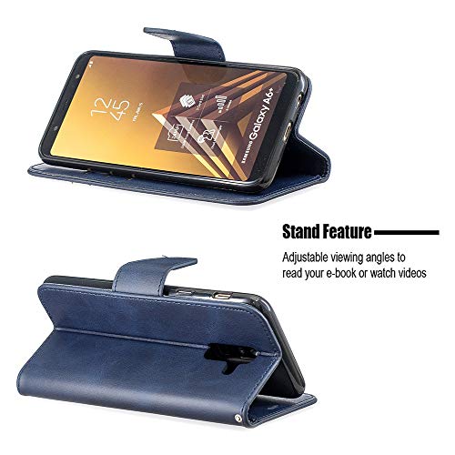 Capa flip magnética ZOOMALL para Samsung Galaxy A6 Plus 2018, carteira fina, capa de livro com 1 pro