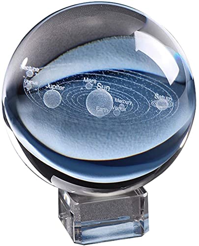 VOVOV Solar System Galactic Crystal Ballï¼ŒSolar System Modelï¼ŒFengshui Glass Ball Home Decoration,60mm (60mm Solar System Crystal Ball)