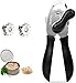 Can Opener, Adoric Stainless Steel Manual Can Opener with Smooth Edge, Heavy Duty Jar Opener with Ergonomic Anti Slip Grip Handle Ultra Sharp, Black