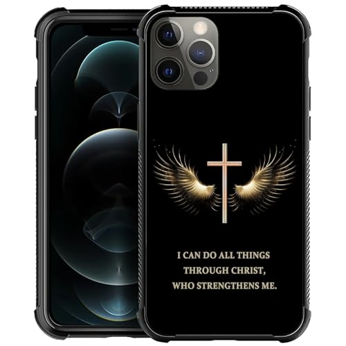 ilikediy Case for iPhone 11 Pro Max W Bible Cross Wing Pattern Design Case for Women Girls Men Soft TPU Bumper Hard PC Back Anti-Fall Shockproof Protective Slim Cover