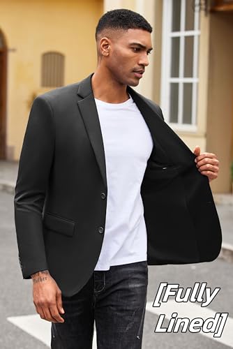 Image of COOFANDY Mens Casual Blazer Slim Fit Suit Jacket Lightweight Knit Sport Coat Two Button Blazer Jacket