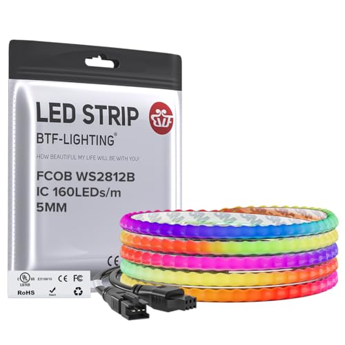 Tira LED RGB direccionable 6.5FT 160 LED/m BTF-LIGHTING miniatura 1