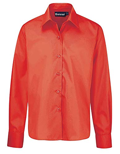Chemisier uniforme scolaire rouge manches longues coton classique fille garçon